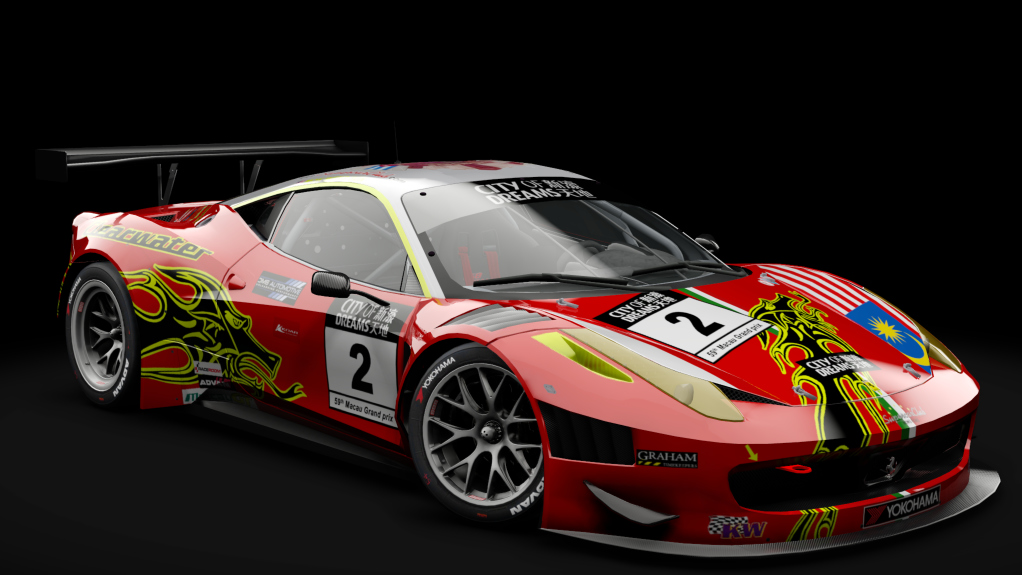 2011 Ferrari 458 Italia GT3, skin #2 Clearwater Racing Macau 2012