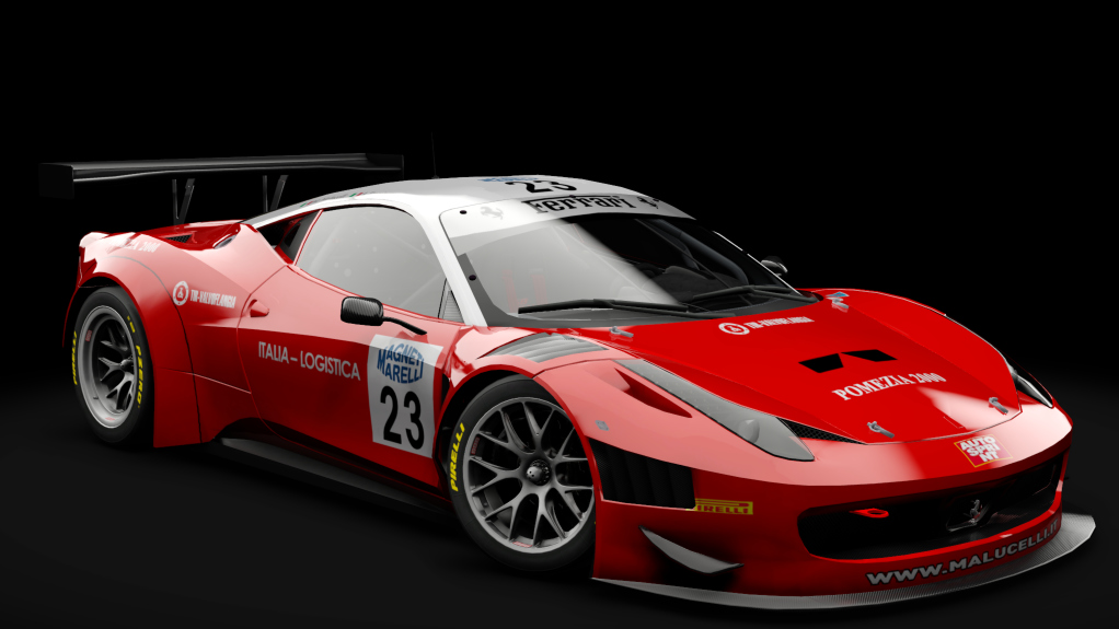 2011 Ferrari 458 Italia GT3, skin #23 Malucelli Equipe