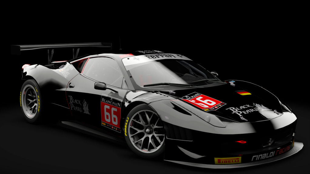 2011 Ferrari 458 Italia GT3, skin #66 Black Pearl Racing Team 2016