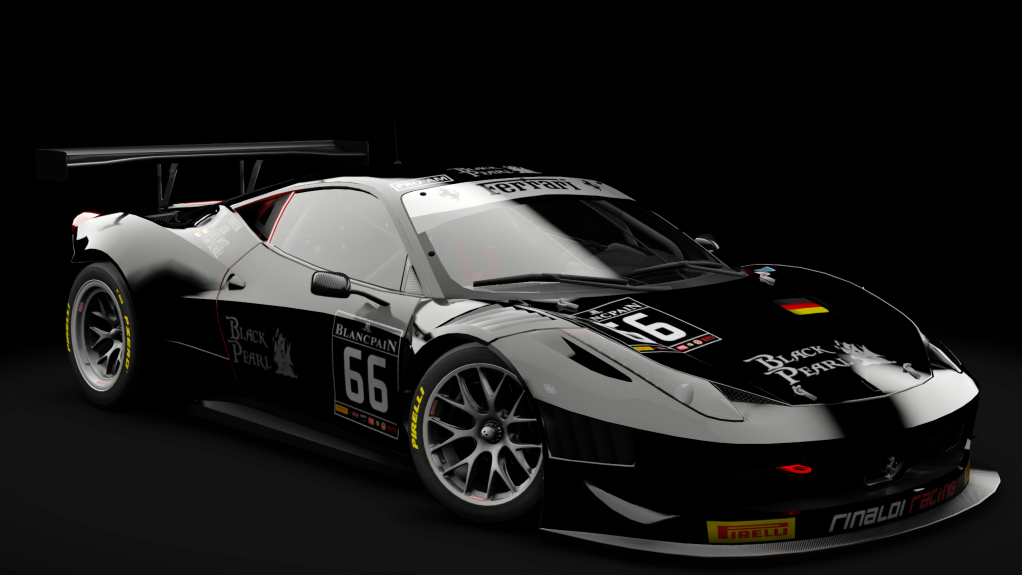 2011 Ferrari 458 Italia GT3, skin #66 Black Pearl Racing Team