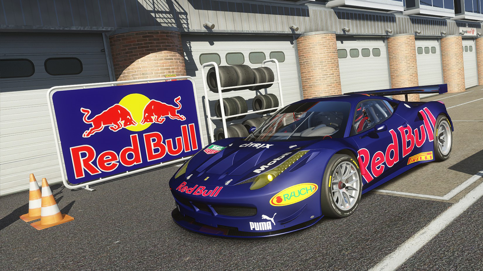 Ferrari 458 GT2, skin RedBull_fantasy