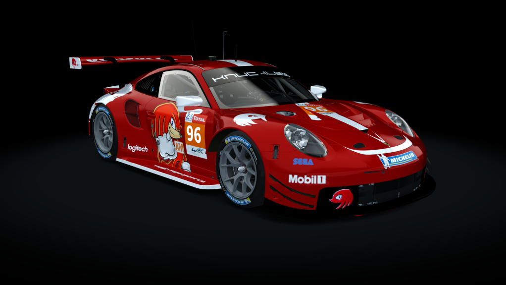 Porsche 911 RSR 2018, skin 2020_Knuckles_knocks_it_out_96_WEC