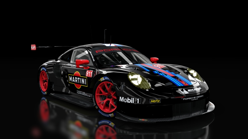 Porsche 911 RSR 2018, skin 911_martini_rsr_red_rim