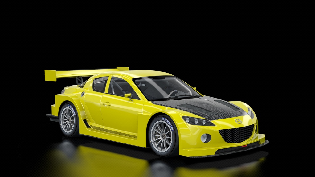 Mazda RX-8 LM Race Car, skin Sunburst Yellow_Carbon