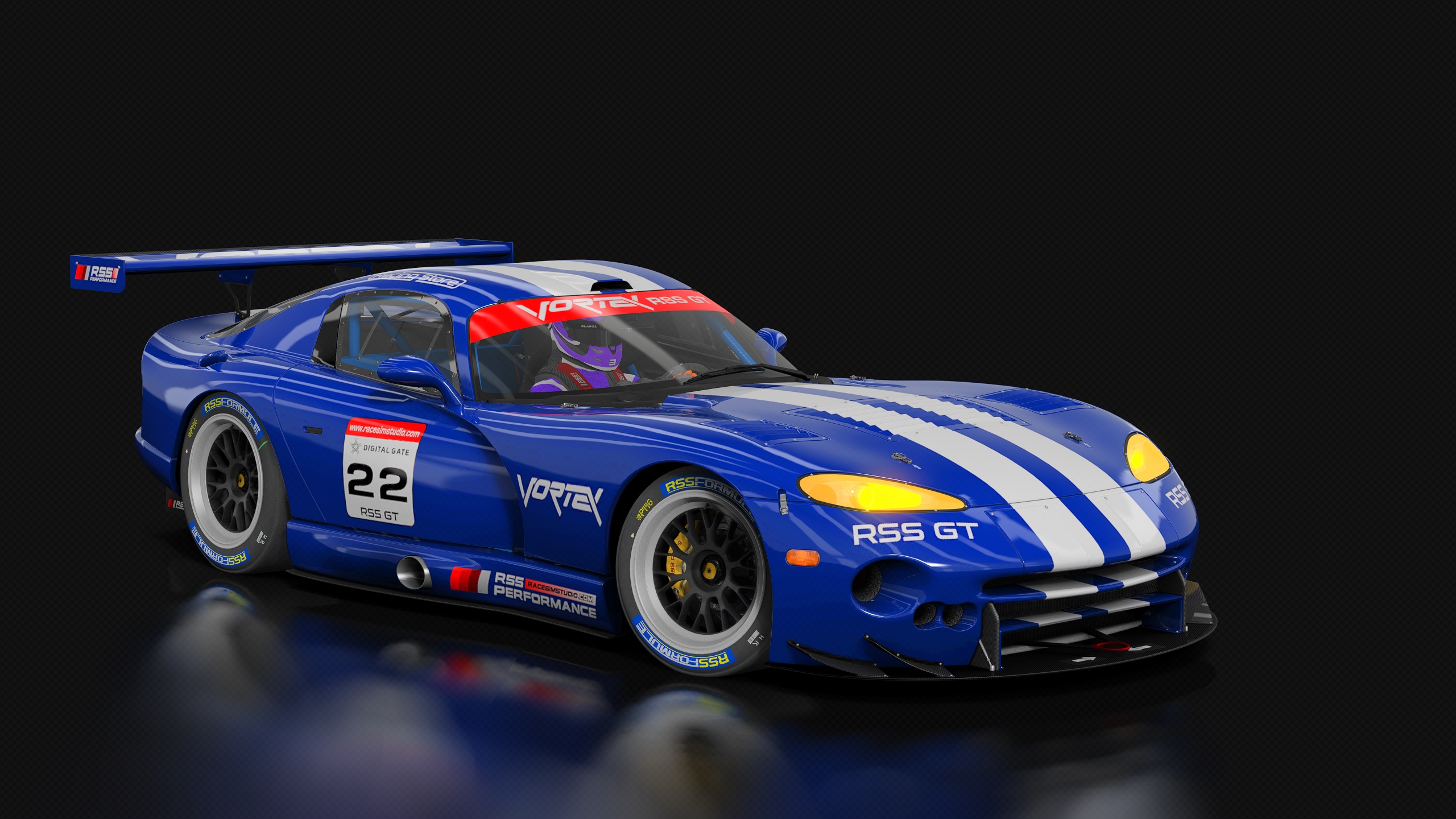 GT Vortex V10, skin blue_stripes