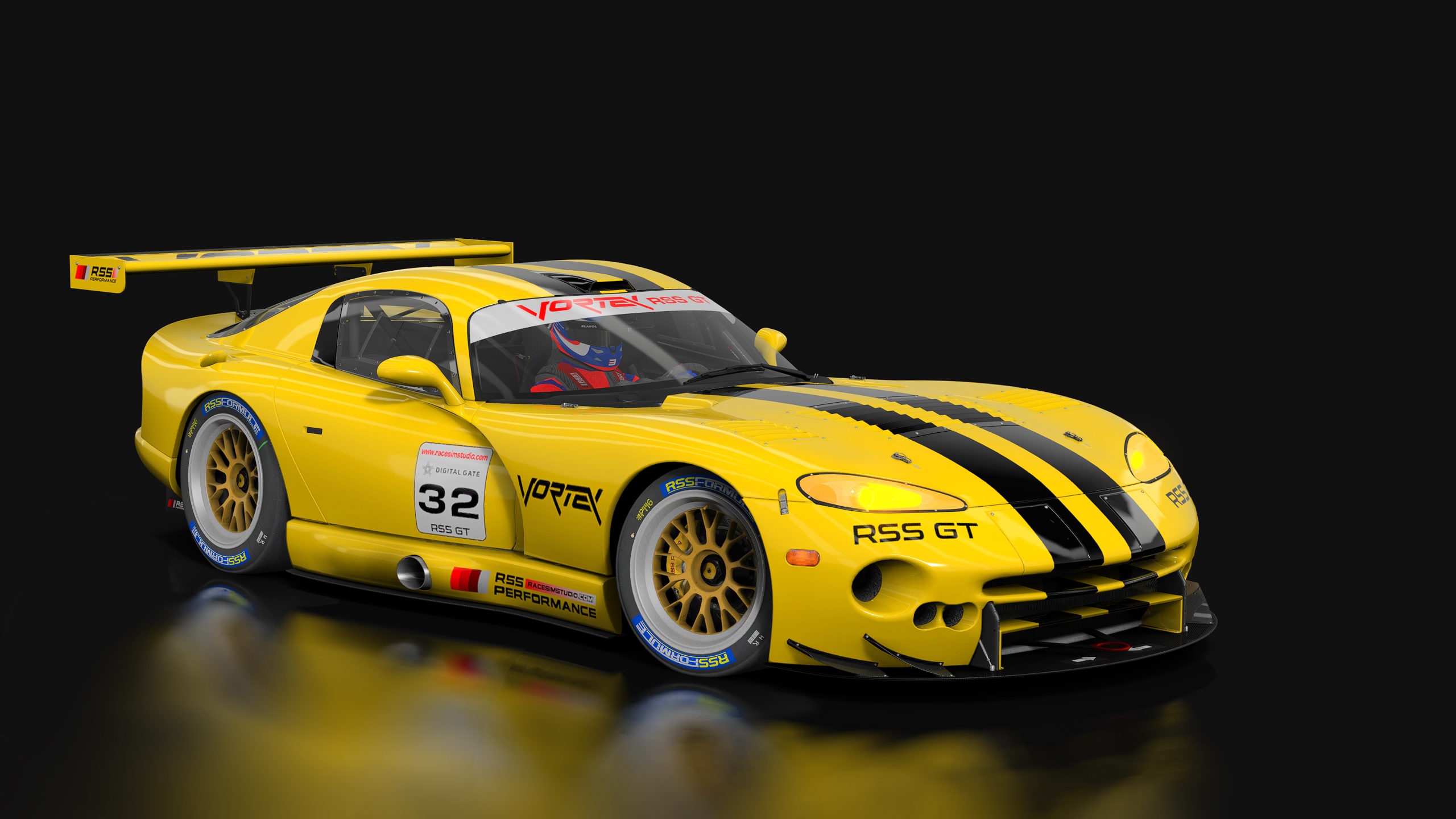 GT Vortex V10, skin yellow_stripes