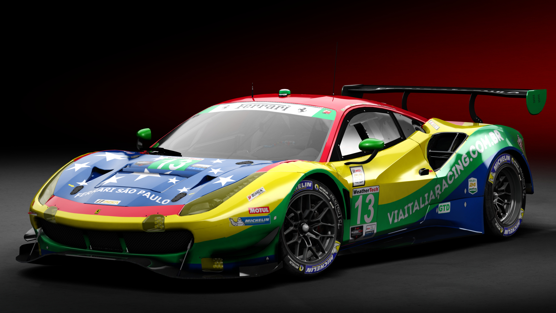 2018 Ferrari 488 GTD [Michelotto], skin 2019 #13 Via Italia Racing IMSA