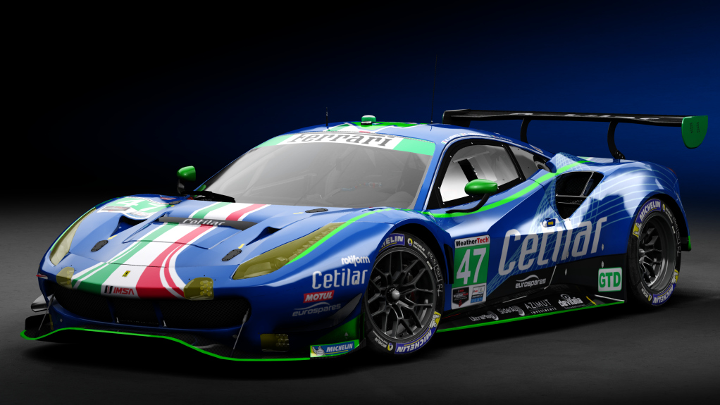 2018 Ferrari 488 GTD [Michelotto], skin 2022 #47 Cetilar Racing IMSA