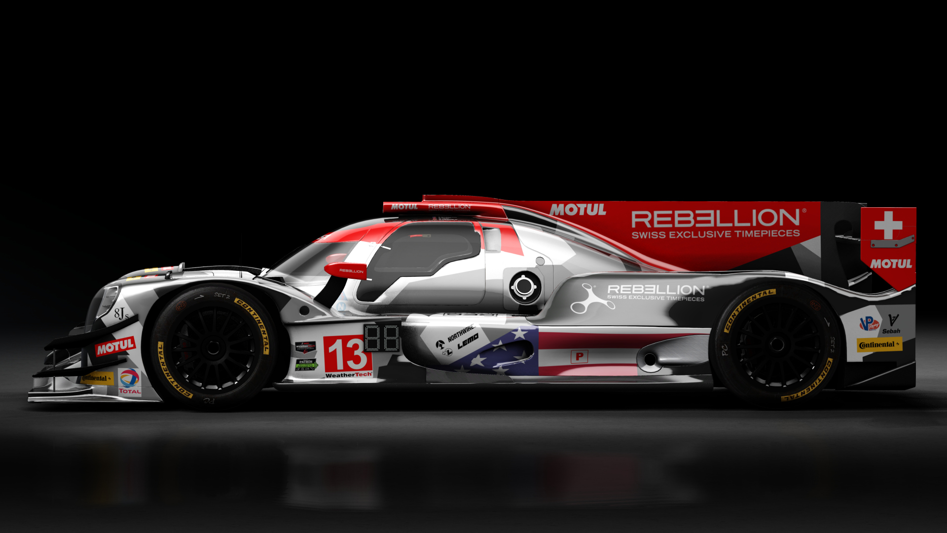 Oreca 07 LMP2 IMSA, skin 2017 #13 Rebellion Racing Team IMSA