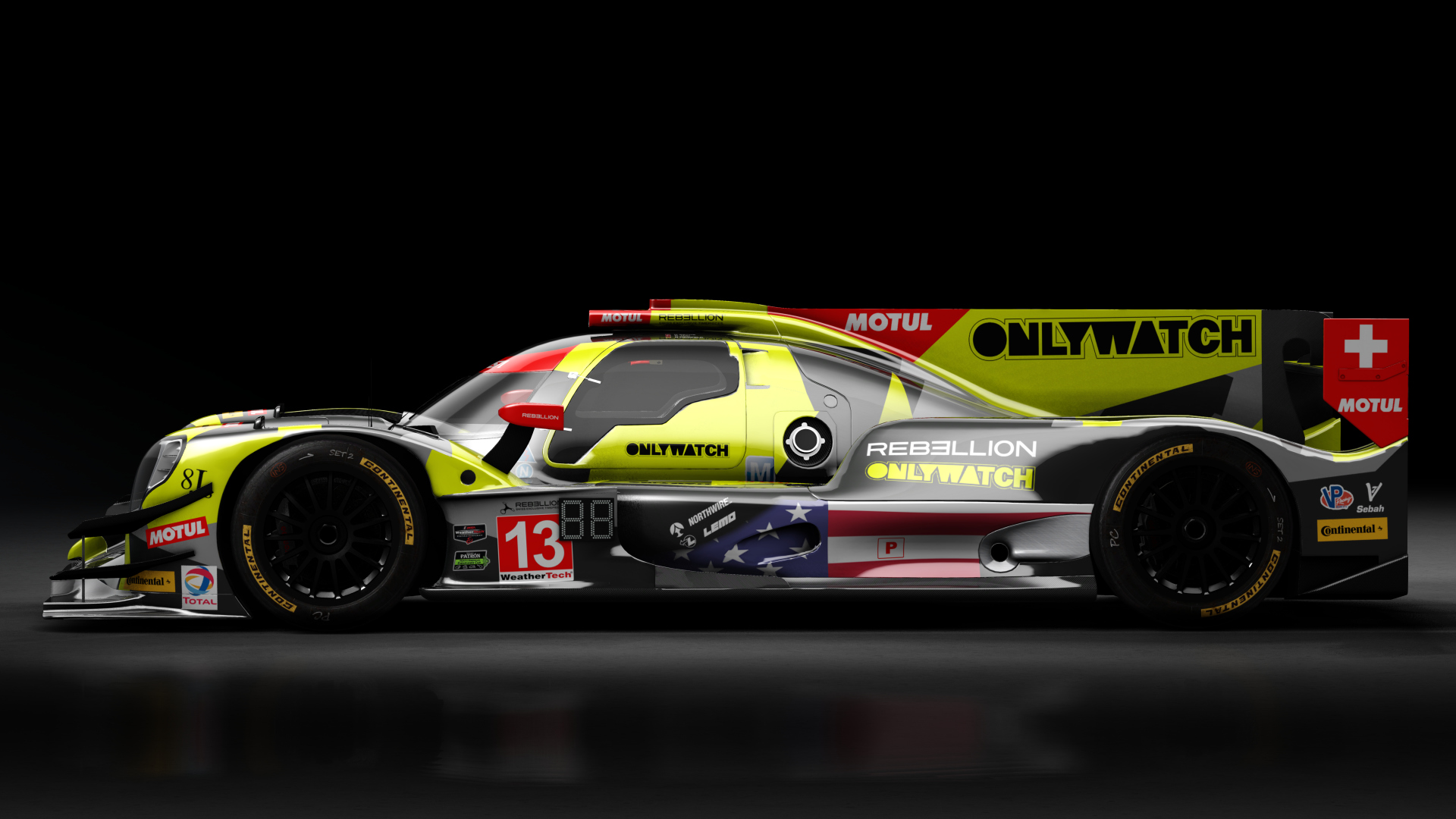 Oreca 07 LMP2 IMSA, skin 2017 #13 Rebellion Racing Team Road Atlanta IMSA