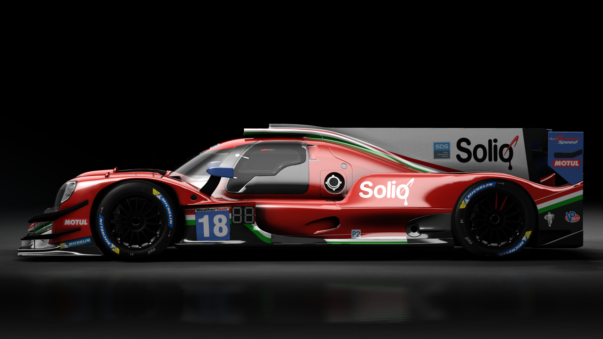 Oreca 07 LMP2 IMSA, skin 2019 #18 DragonSpeed USA IMSA