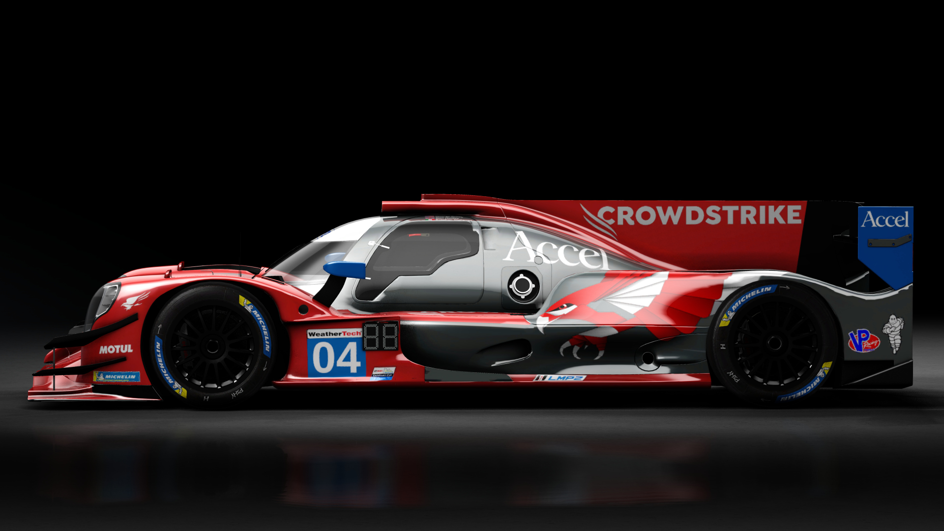 Oreca 07 LMP2 IMSA, skin 2023 #04 CrowdStrike Racing by APR IMSA