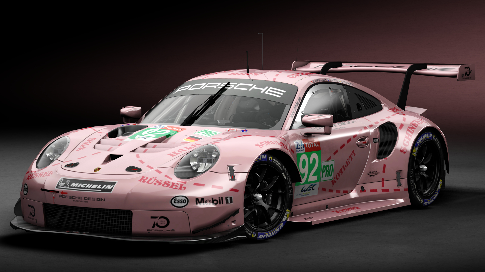 2018 Porsche 911 RSR GTE, skin 2018 #92 Porsche GT Team LM24