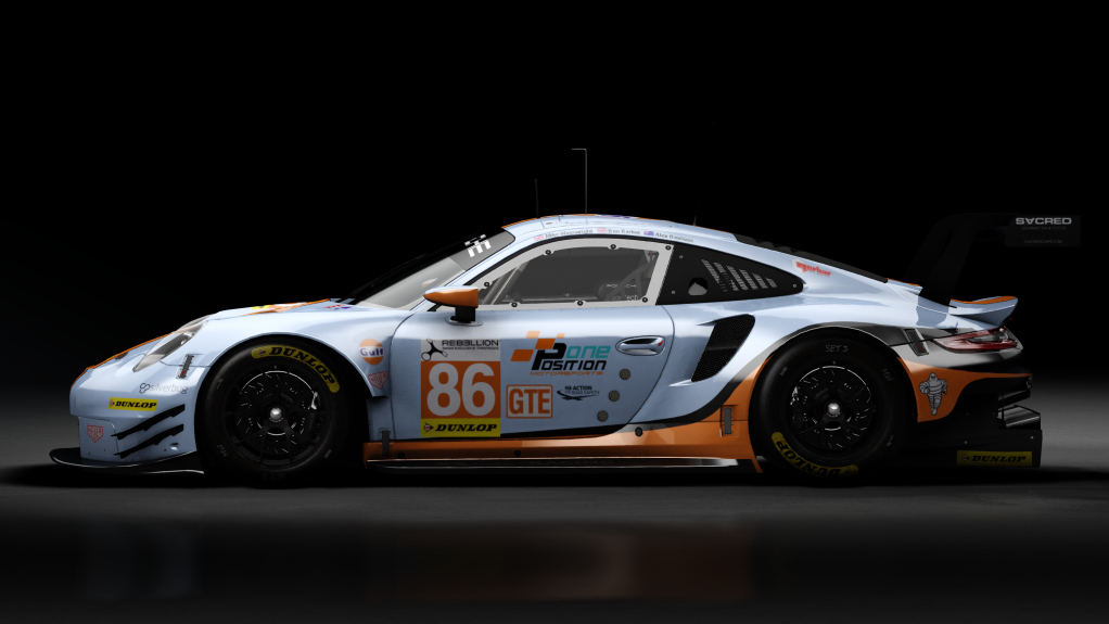 2018 Porsche 911 (991.II) RSR GTE, skin 2018 #86 Gulf Racing ELMS