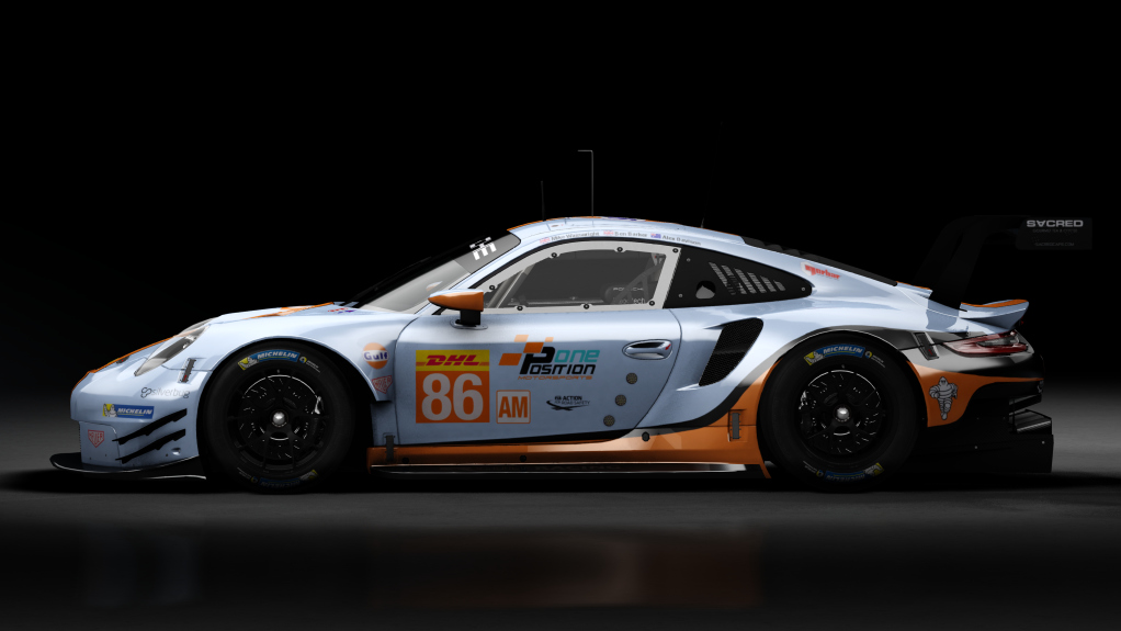 2018 Porsche 911 (991.II) RSR GTE, skin 2018 #86 Gulf Racing WEC