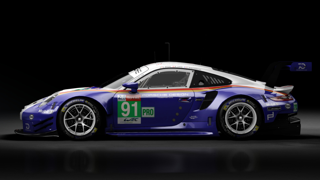 2018 Porsche 911 (991.II) RSR GTE, skin 2018 #91 Porsche GT Team LM24