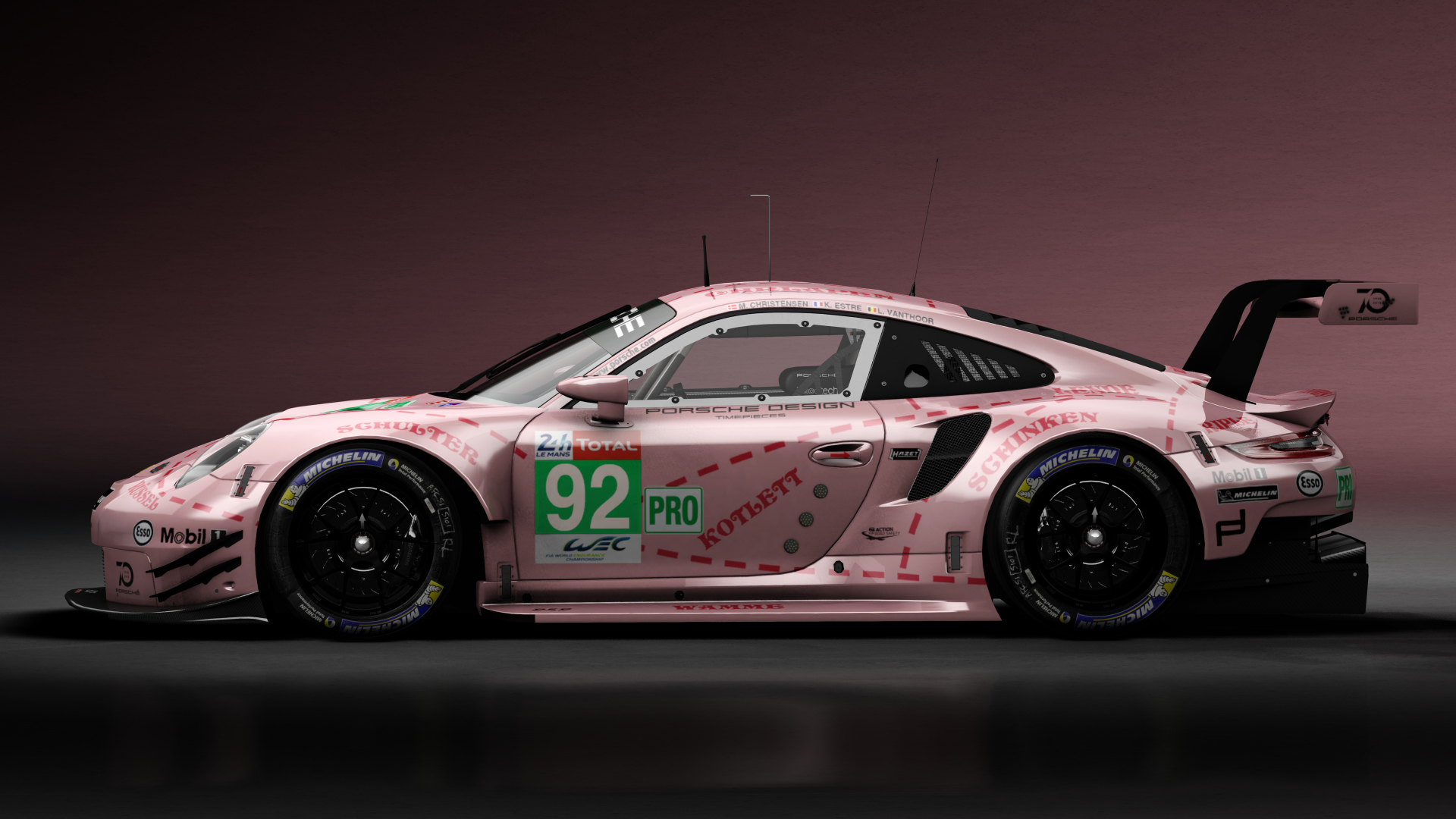 2018 Porsche 911 (991.II) RSR GTE, skin 2018 #92 Porsche GT Team LM24