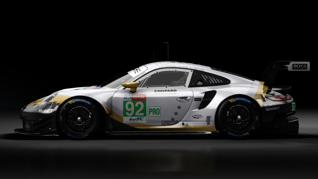 2018 Porsche 911 (991.II) RSR GTE, skin 2019 #92 Porsche GT Team LM24