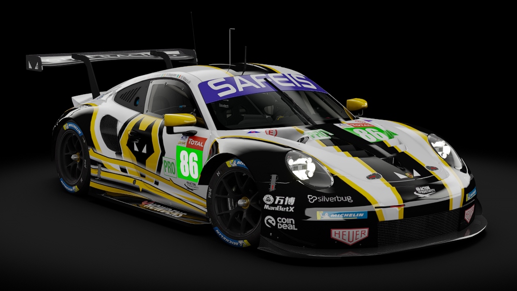 2018 Porsche 911 (991.II) RSR GTE, skin 2020 #86 Gulf Racing LM24 VIRTUAL