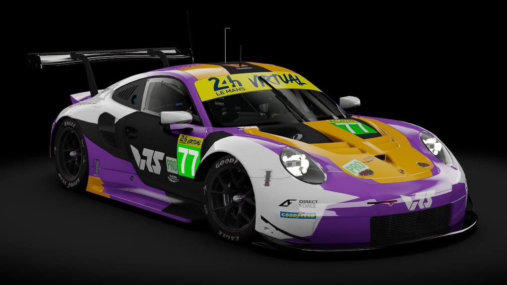 2018 Porsche 911 (991.II) RSR GTE, skin 2023 #77 Proton Coanda Esports LM24 VIRTUAL