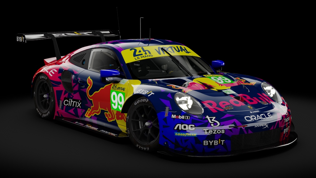 2018 Porsche 911 (991.II) RSR GTE, skin 2023 #99 Oracle Red Bull Racing LM24 VIRTUAL